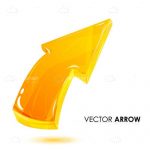 Glossy Yellow Arrow with Sample Text